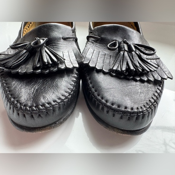 Santoni Made in Italy Black Leather Tassel Loafers – Men’s Size 9.5 D main image 9